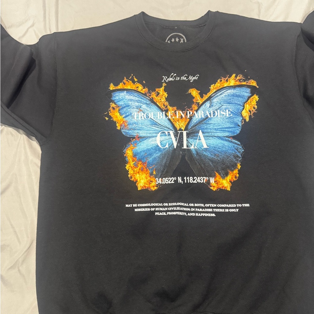 Civil Regime Blue Butterfly Design hoodie